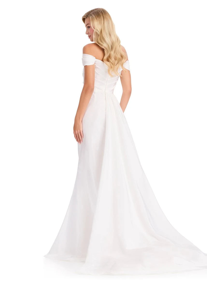 Elegant A-Line Off-Shoulder Sweetheart Classic White Floor-Length Prom Dresses Women's Gown