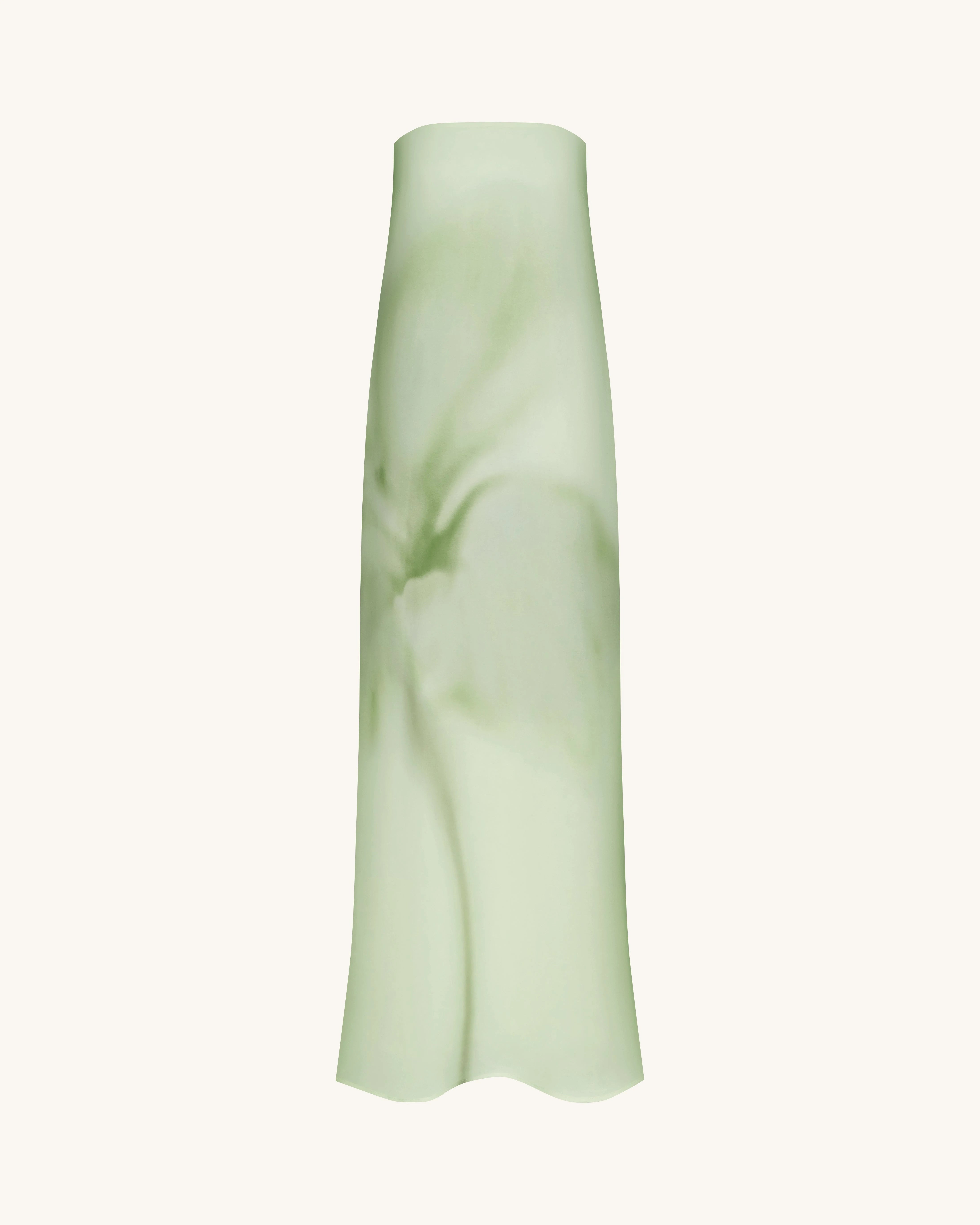 Elegant A-Line Strapless Sleeveless Watercolor Back Bow Mint Green Floor-Length Prom Dress