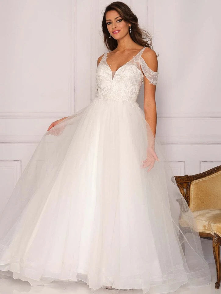 Elegant A-Line Sweetheart Off-Shoulder Embroidered White Floor-Length Prom Gown