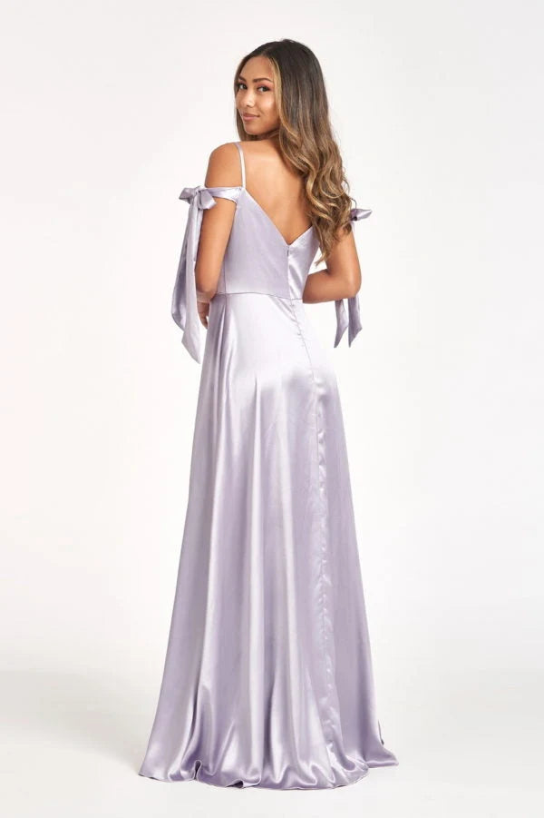 Elegant A-Line Sweetheart Off-Shoulder Flowy Lavender Floor-Length Prom Dresses Women Gown