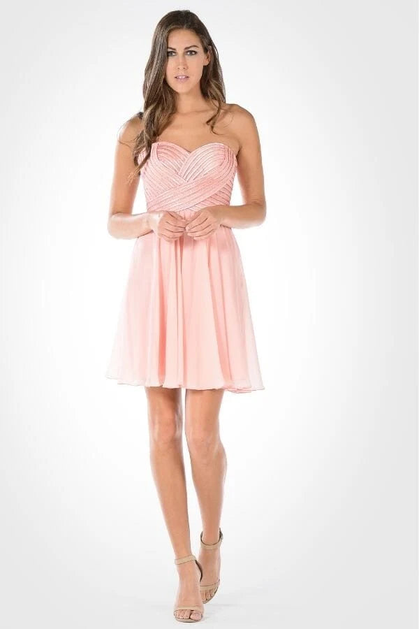 Elegant A-Line Sweetheart Sleeveless Beaded Blush Pink Short Homecoming Dress Women's