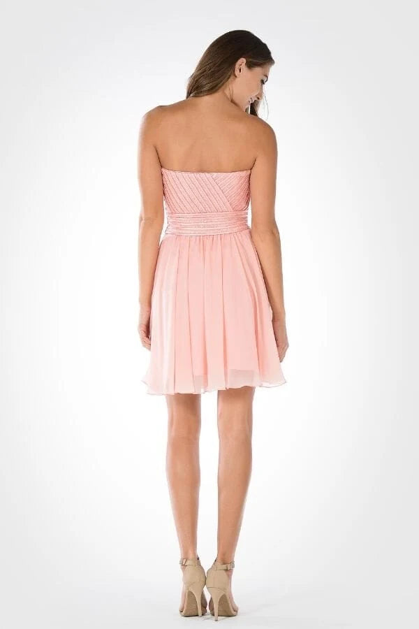 Elegant A-Line Sweetheart Sleeveless Beaded Blush Pink Short Homecoming Dress Women's