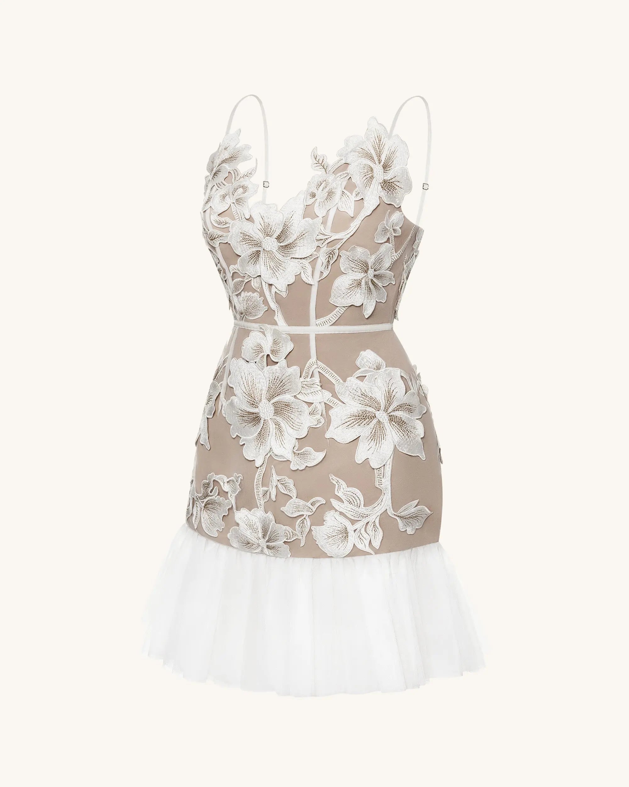Elegant A-Line Sweetheart Sleeveless Embroidered Floral Nude Short Homecoming Dress Women's