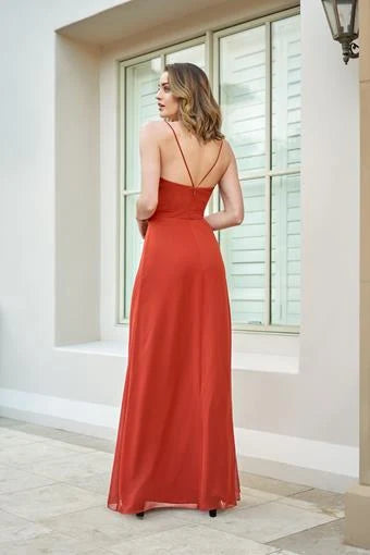 Elegant A-Line Sweetheart Sleeveless Flowy Romantic Terracotta Prom Gown For Women