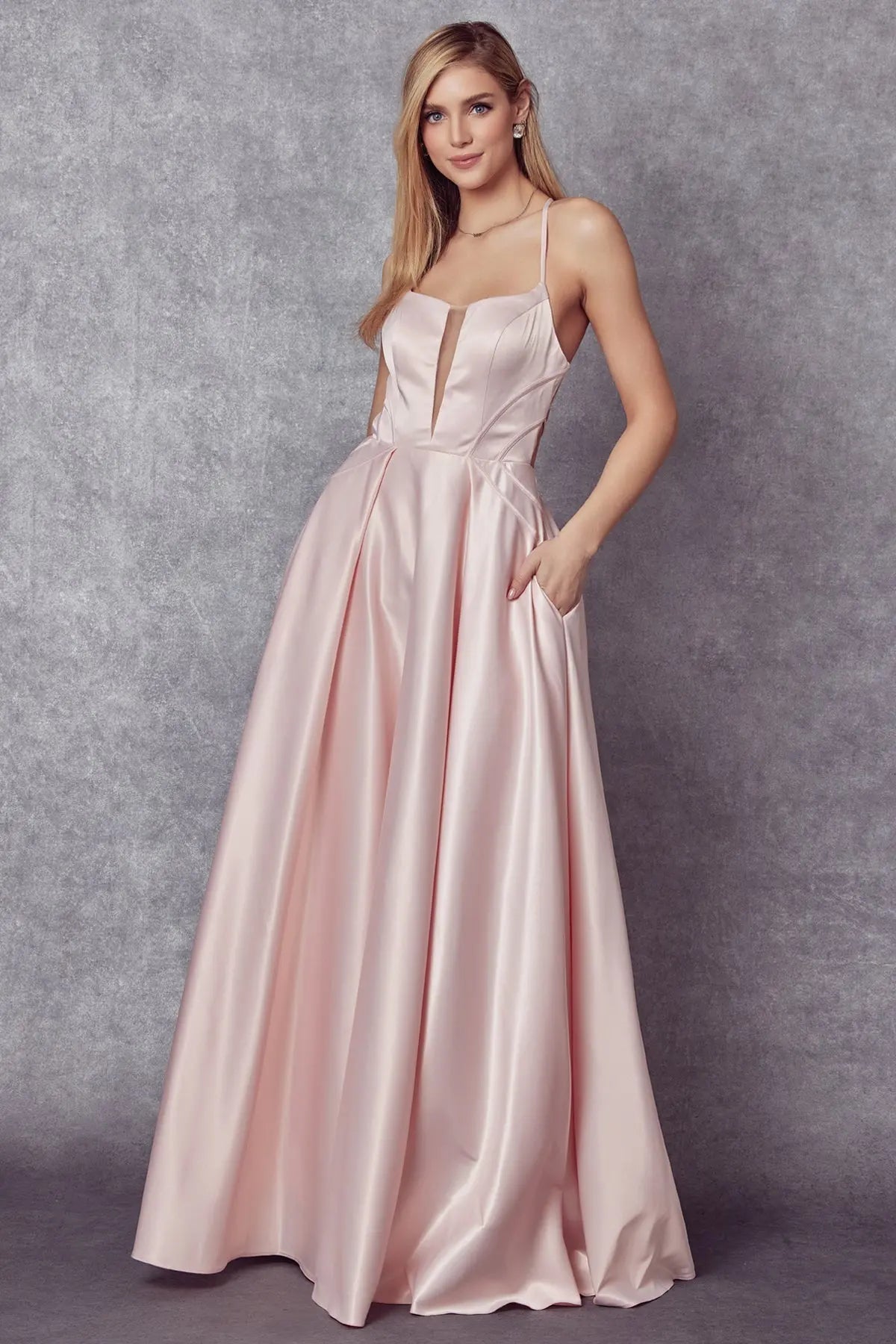 Elegant A-Line Sweetheart Sleeveless Pleated Backless Blush Pink Floor-Length Prom Gown
