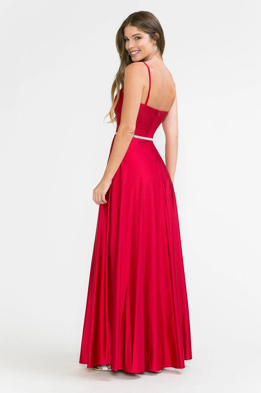 Elegant A-Line Sweetheart Sleeveless Sparkling Red Floor-Length Prom Dress for Women