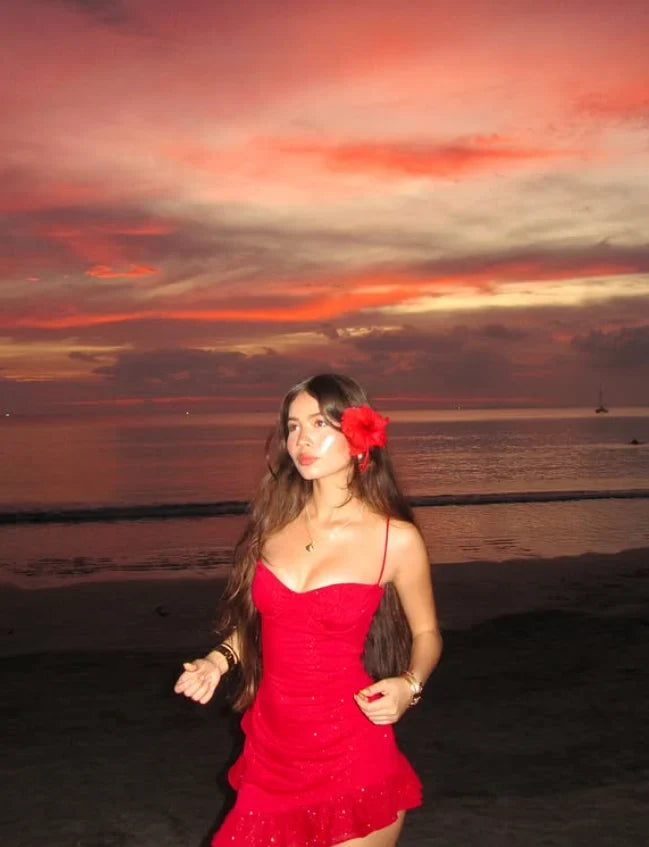 Elegant A-Line Sweetheart Strapless Ruched Ruffled Red Short Homecoming Dress