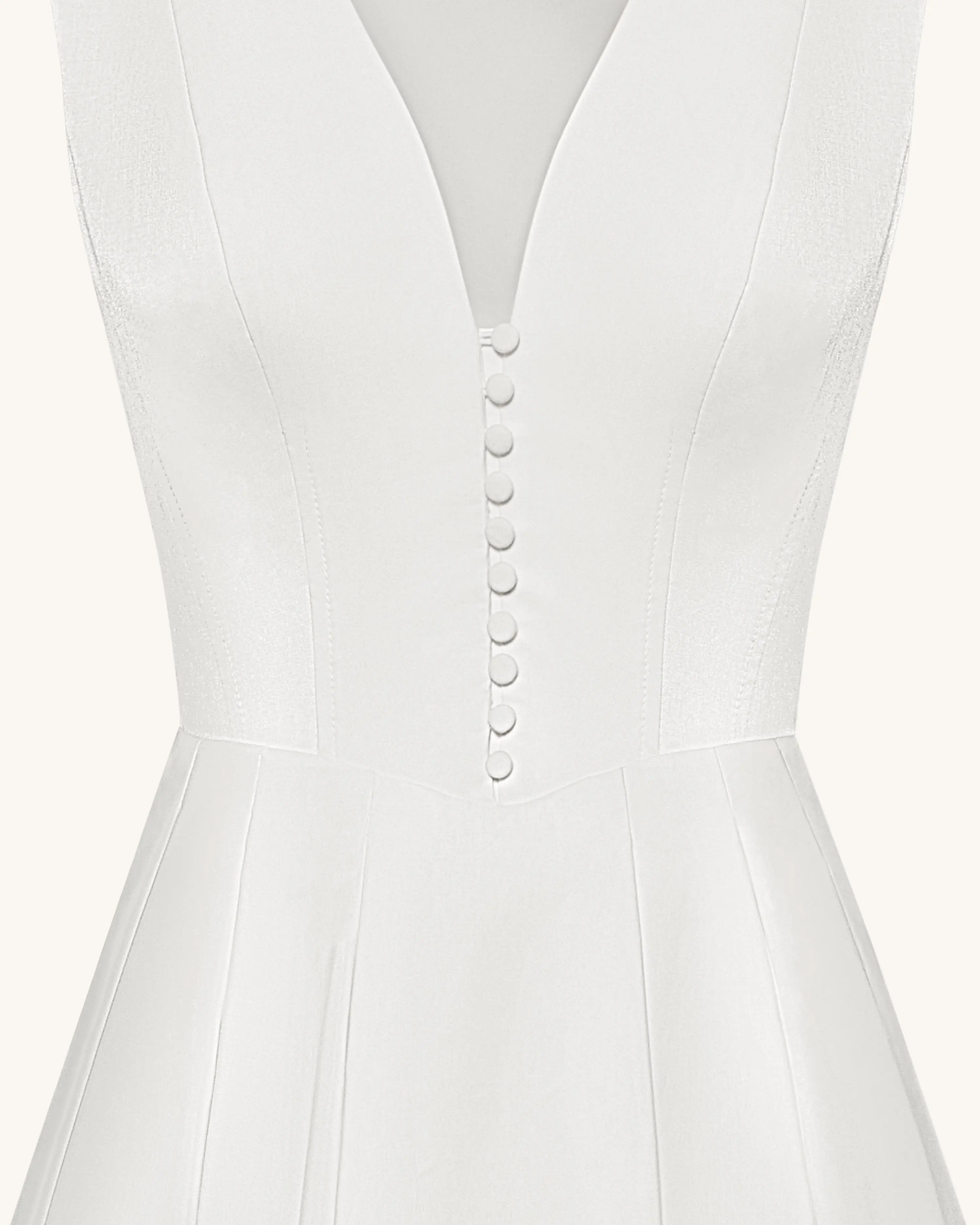 Elegant A-Line V-Neck Sleeveless Chic Sophisticated White Midi Prom Dresses Women's Gown