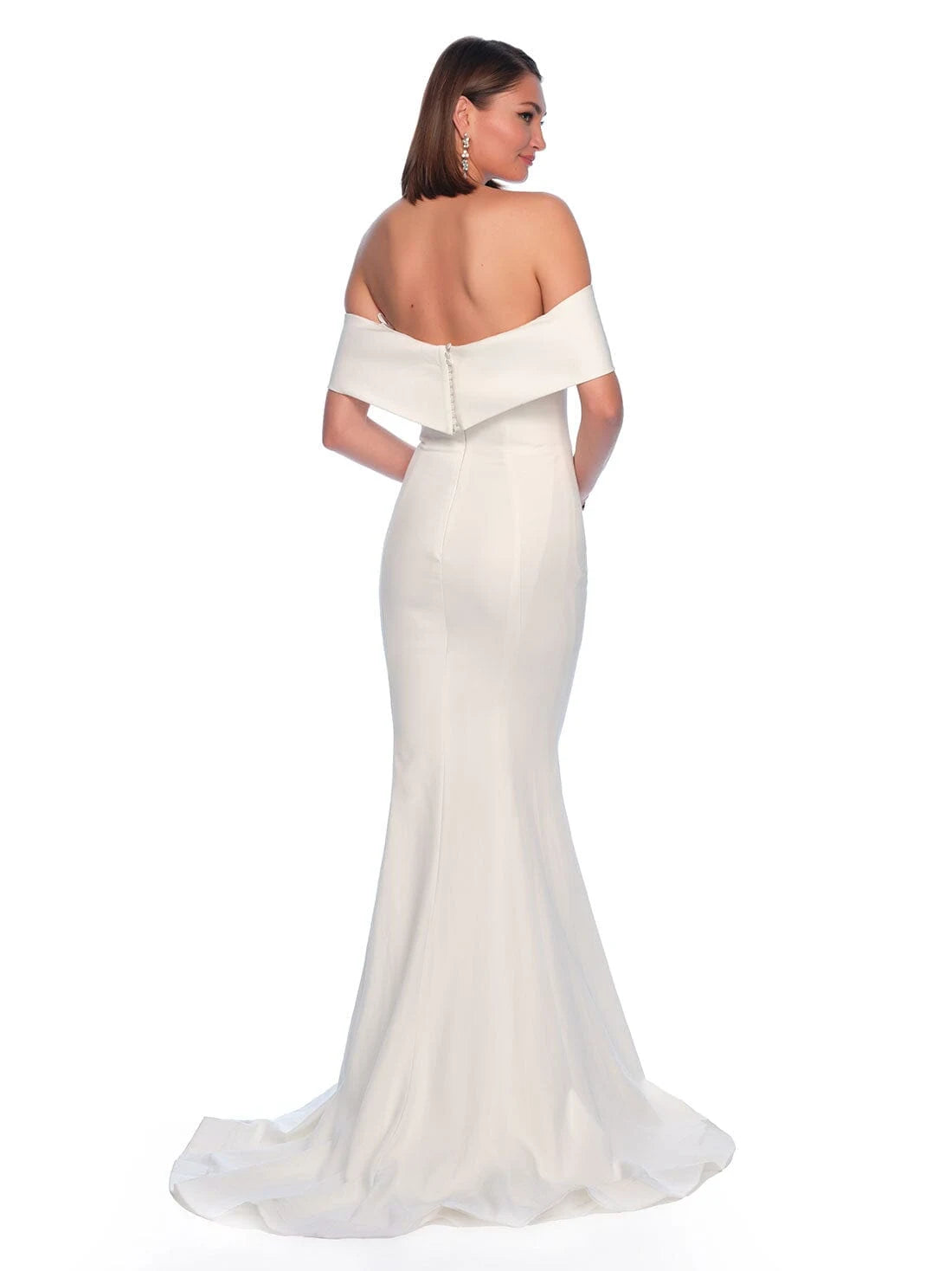 Elegant Mermaid Off-Shoulder Sleeveless Draped Classic Ivory Floor-Length Prom Dresses Women's Gown