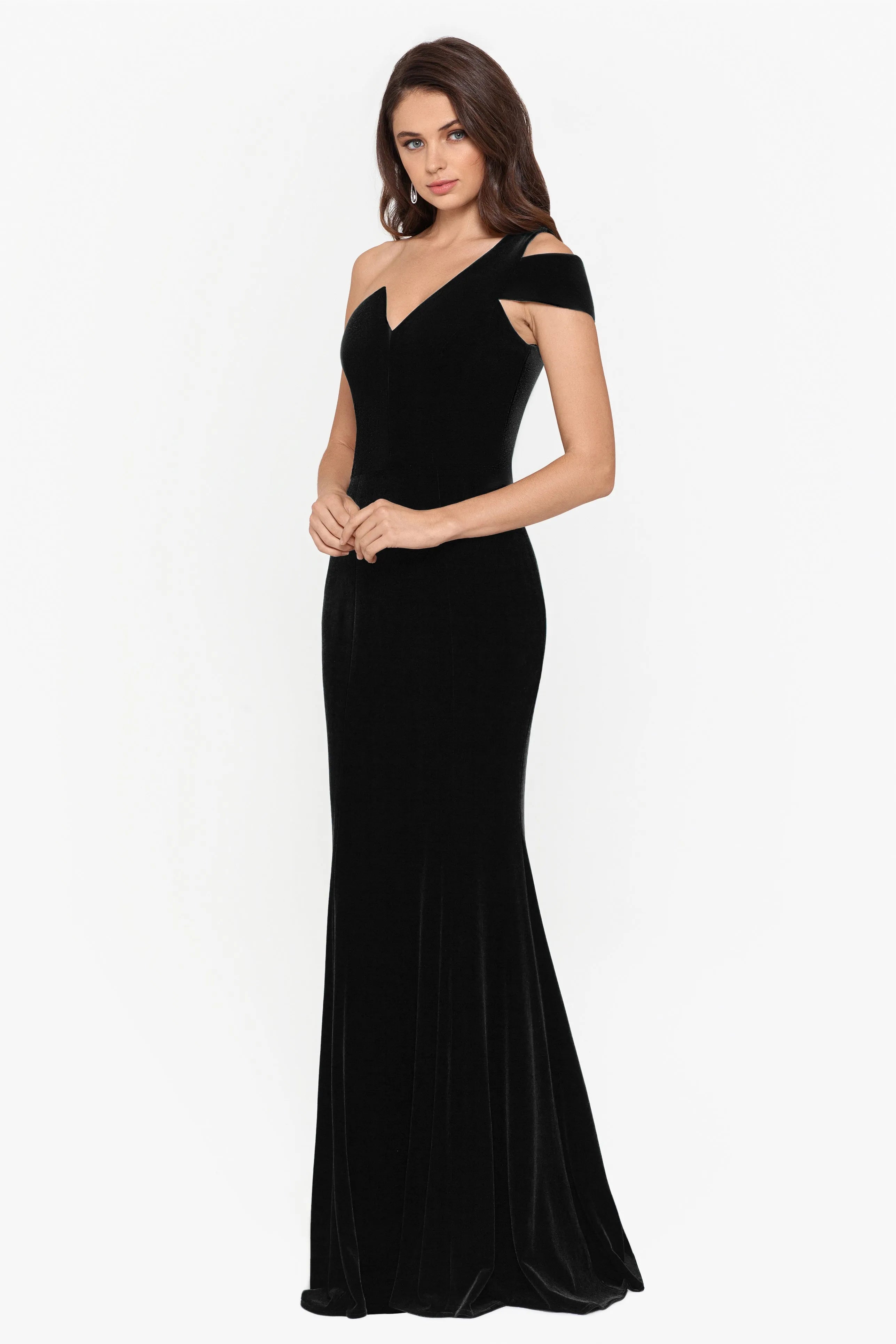 Elegant Mermaid One-Shoulder Sleeveless Glamorous Chic Black Floor-Length Prom Dresses for Women Formal