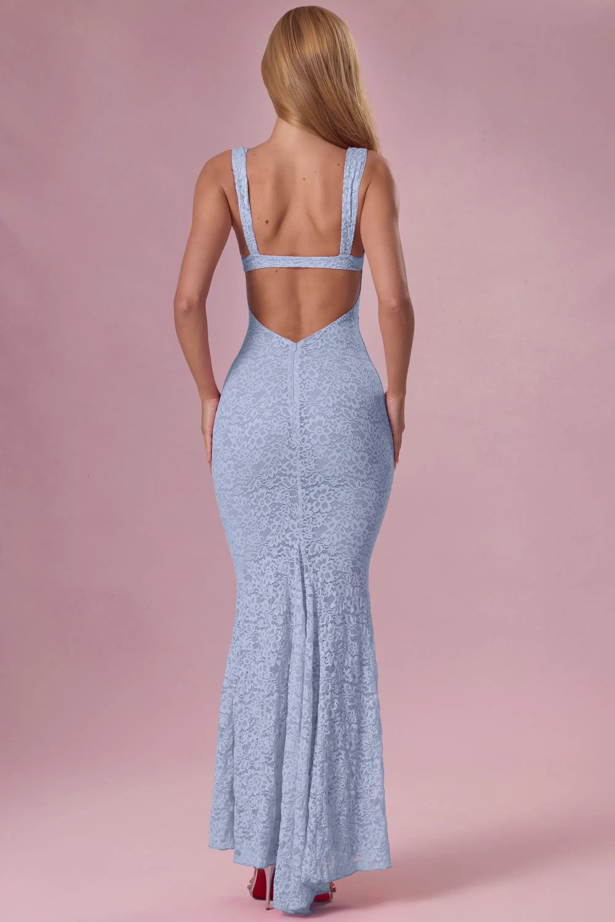 Elegant Mermaid Sweetheart Sleeveless Backless Dusty Blue Floor-Length Prom Dresses Women's Gown