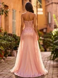 Elegant Mermaid Sweetheart Sleeveless Beaded Overlay Blush Pink Floor-Length Prom Dresses Women's Gown