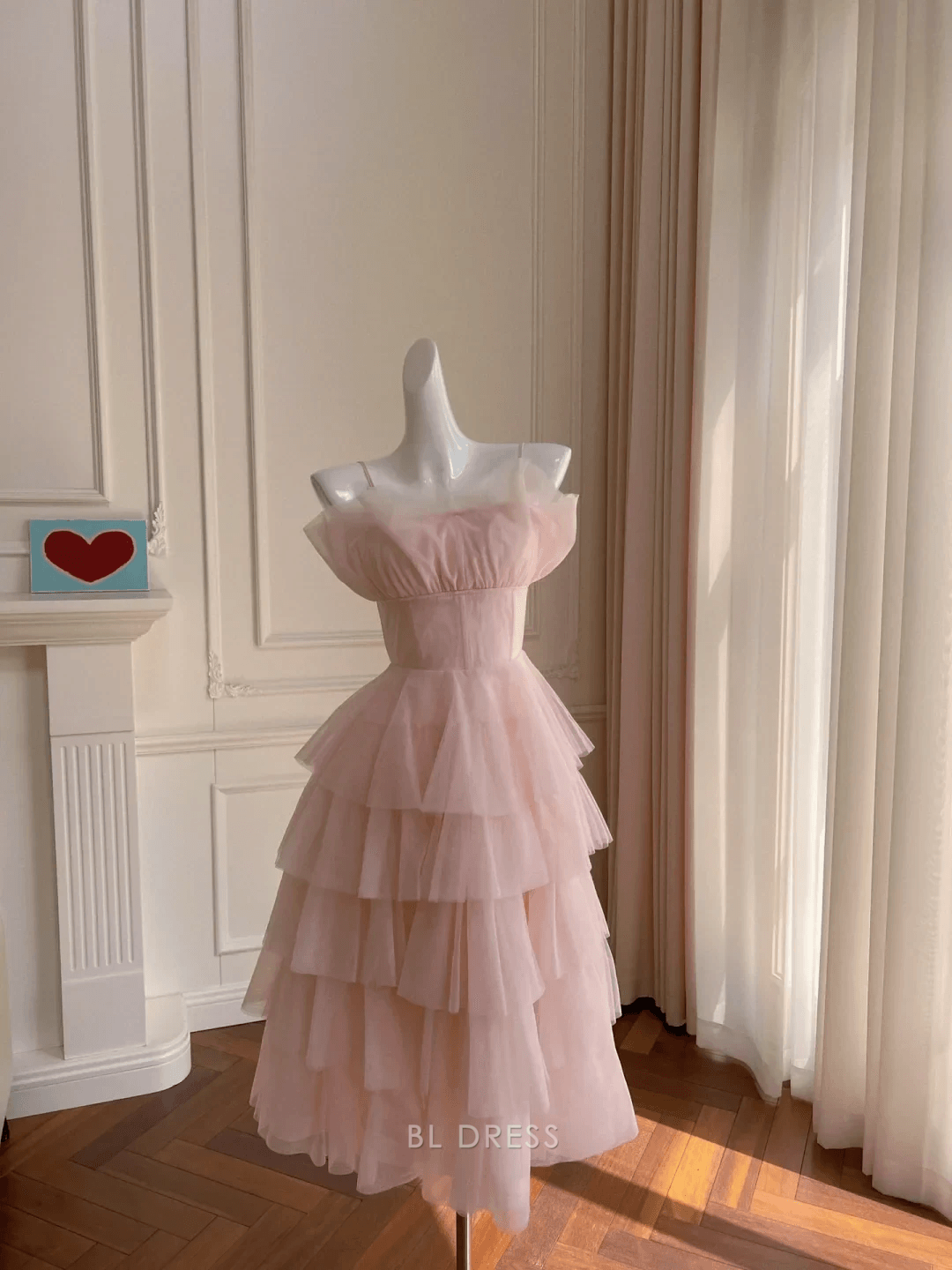 Elegant Ruffled A-Line Off-Shoulder Pink Midi Homecoming Dress for Women