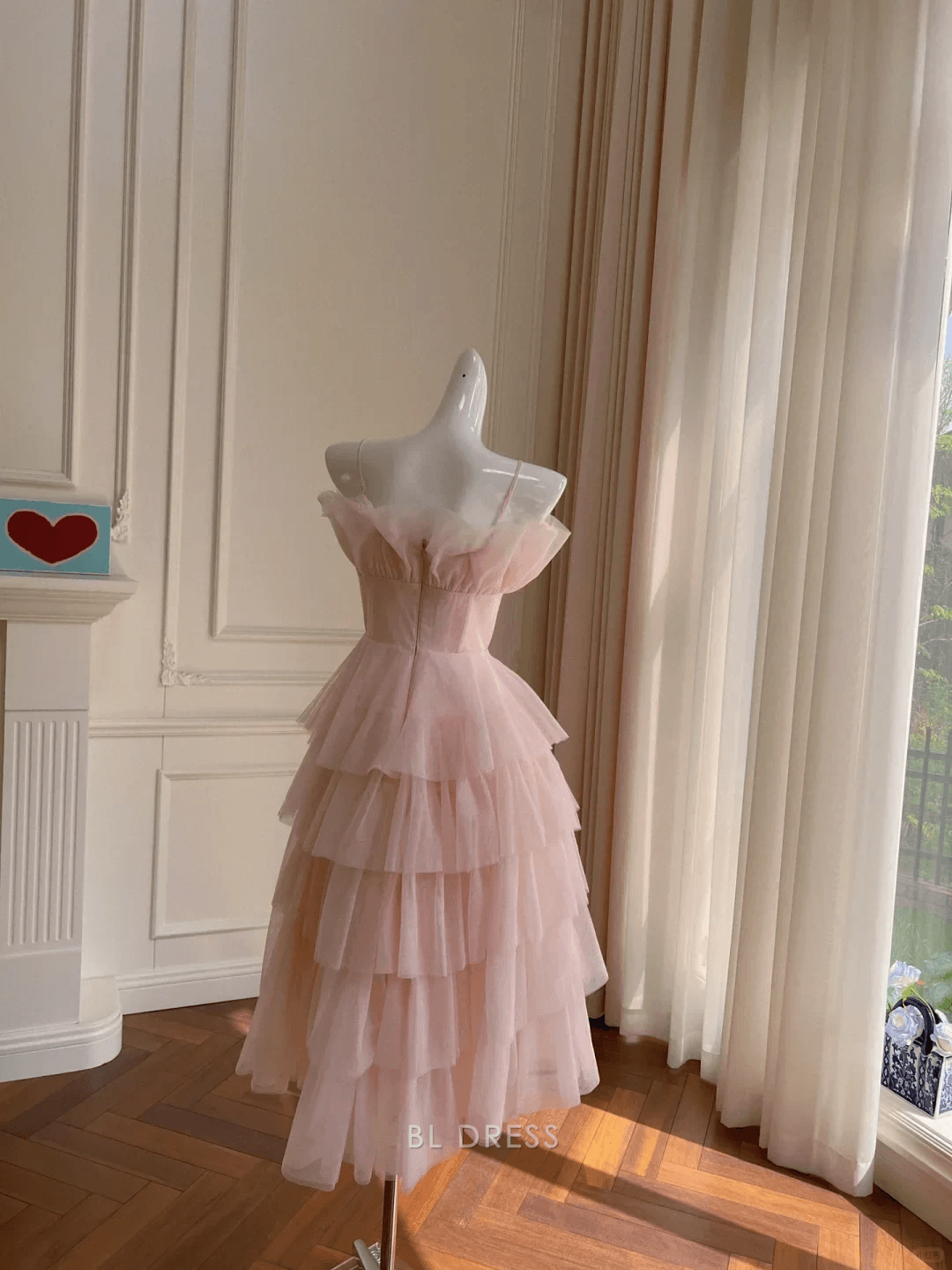 Elegant Ruffled A-Line Off-Shoulder Pink Midi Homecoming Dress for Women