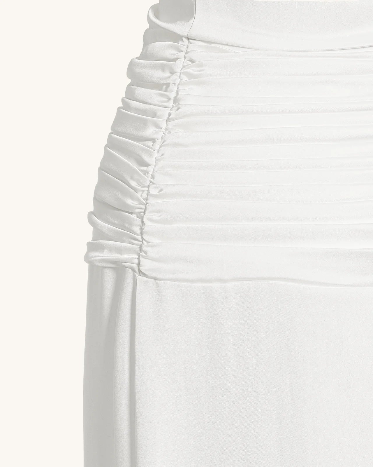 Elegant Sheath Cowl Neck Sleeveless Backless Ruched White Floor-Length Prom Dresses Women's Gown
