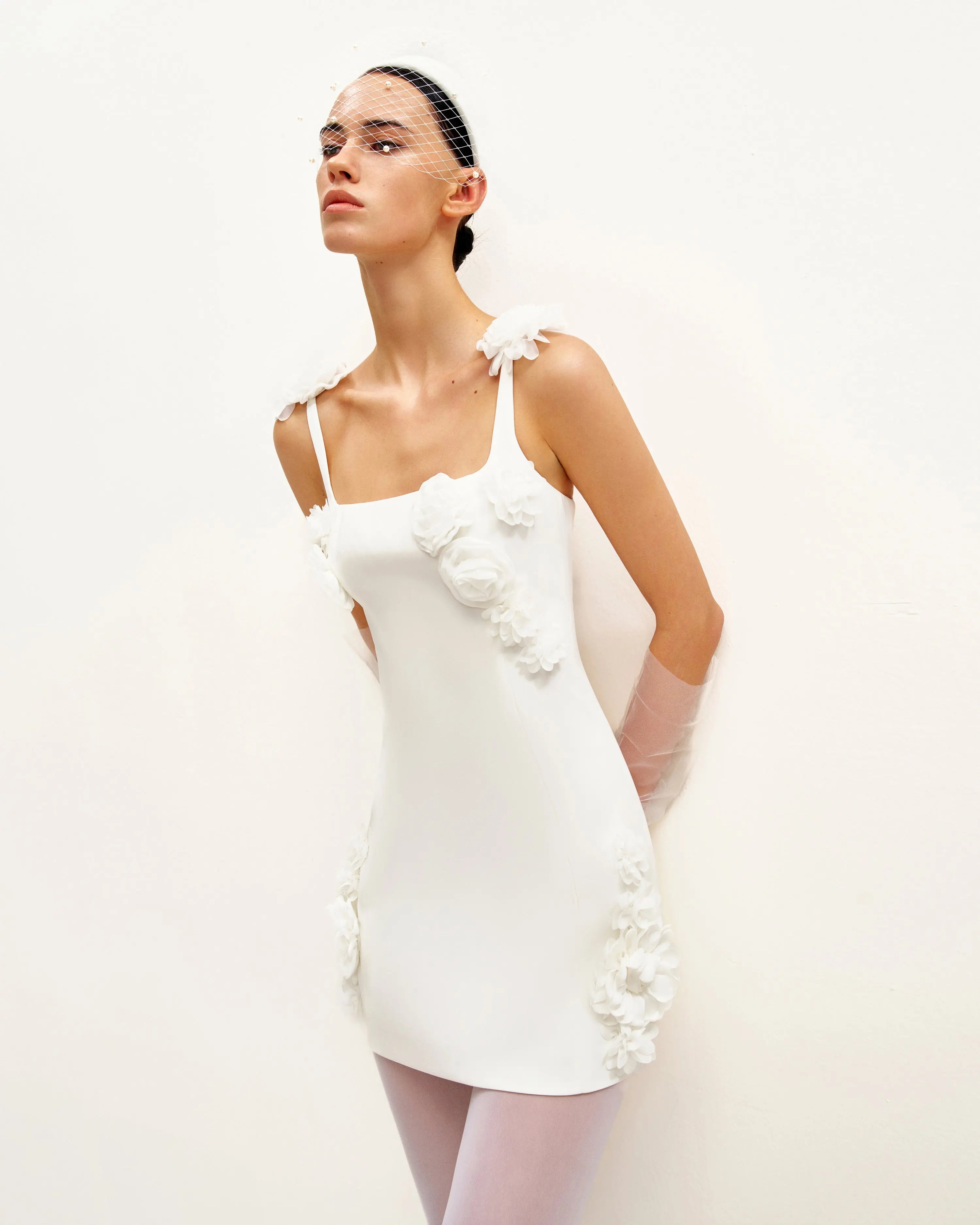 Elegant Sheath Square Neck Sleeveless Floral Ivory Mini Homecoming Dress Women