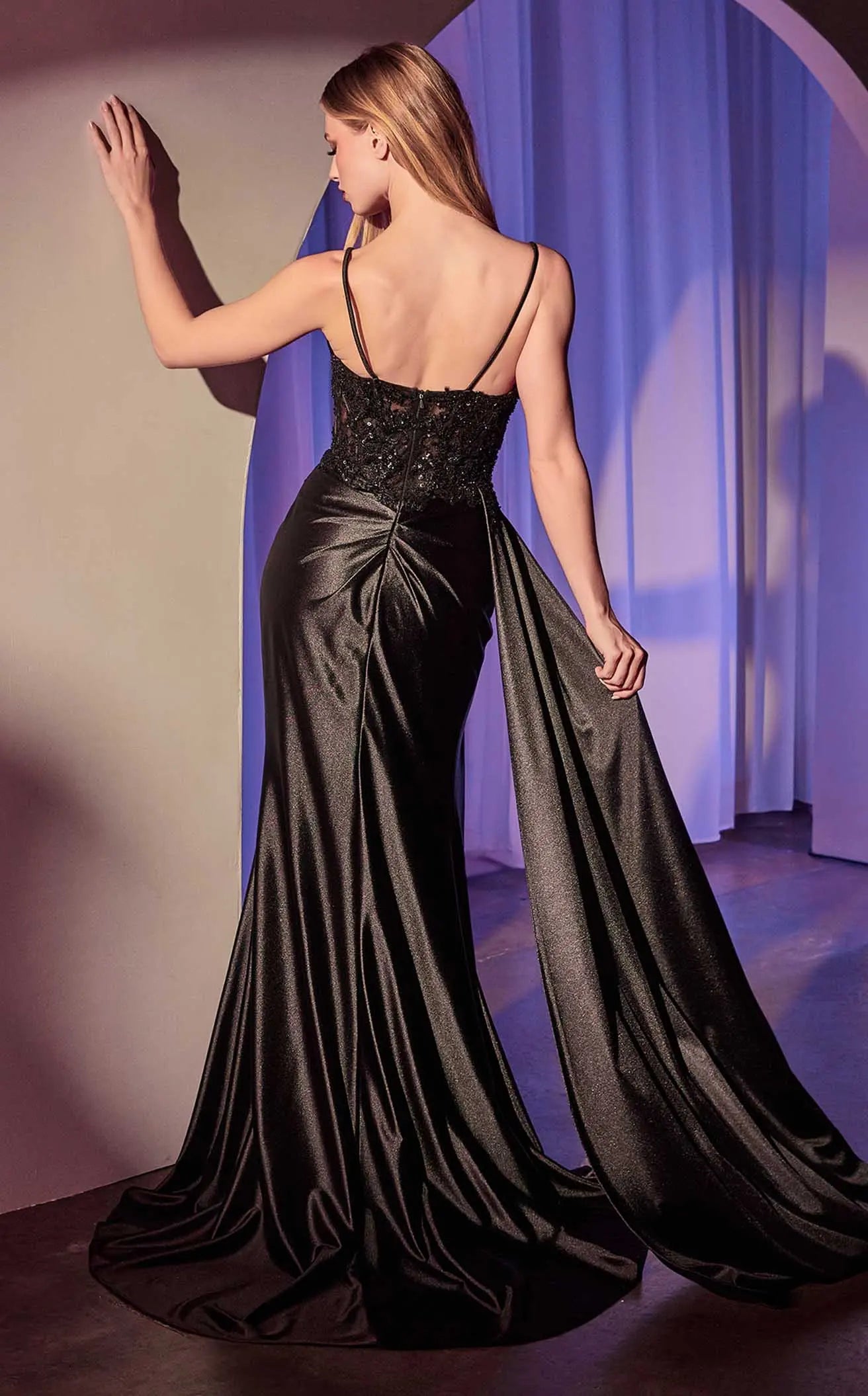 Elegant Sheath Sweetheart Sleeveless Beaded High-Slit Black Floor-Length Prom Dresses Women's Gown