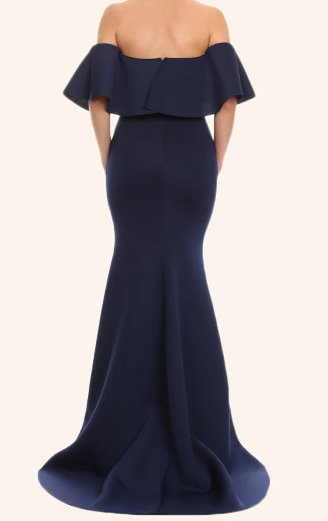 Mermaid Off the Shoulder Satin Prom Dress Formal Gown