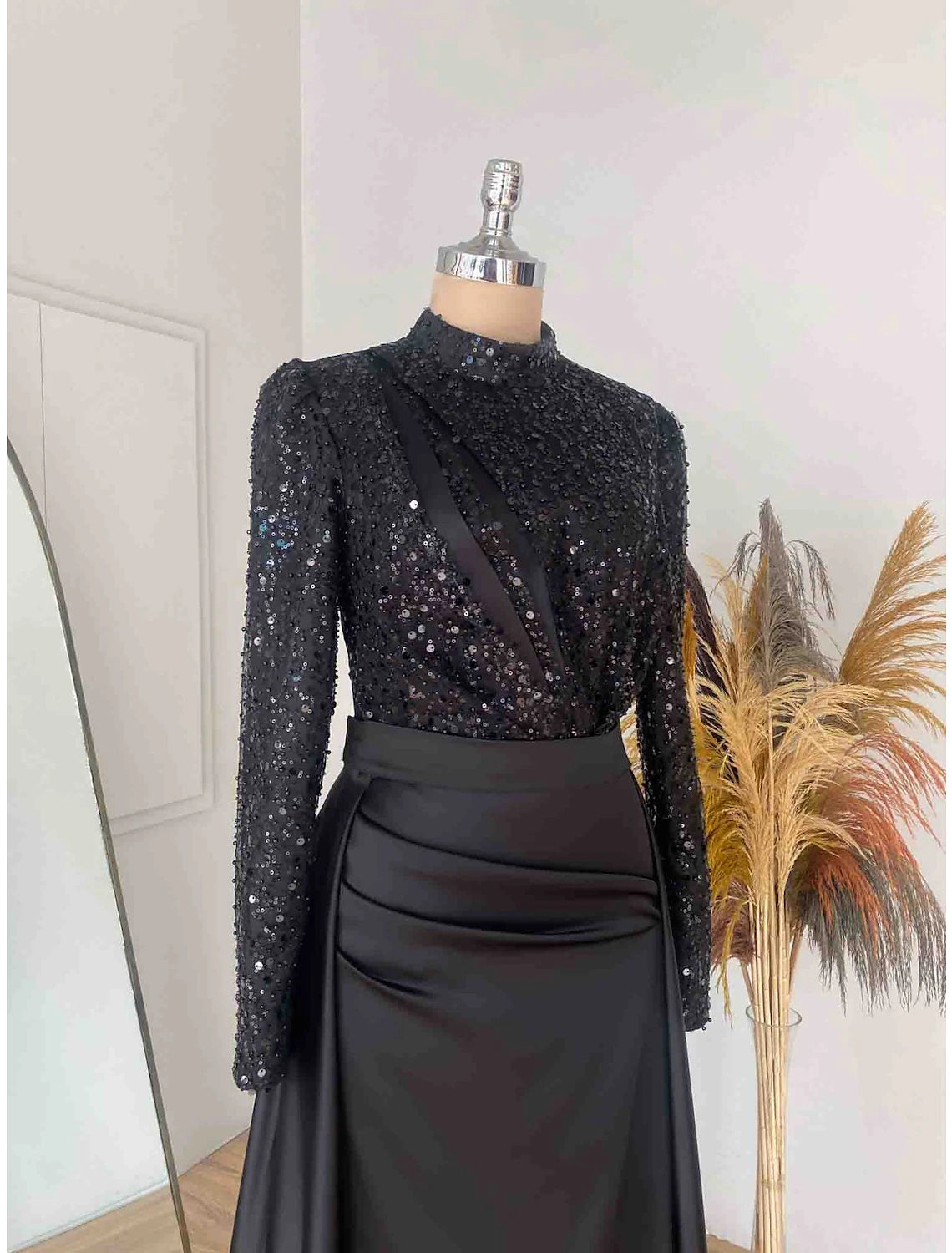 Elegant red formal dress for Christmas or evening events.