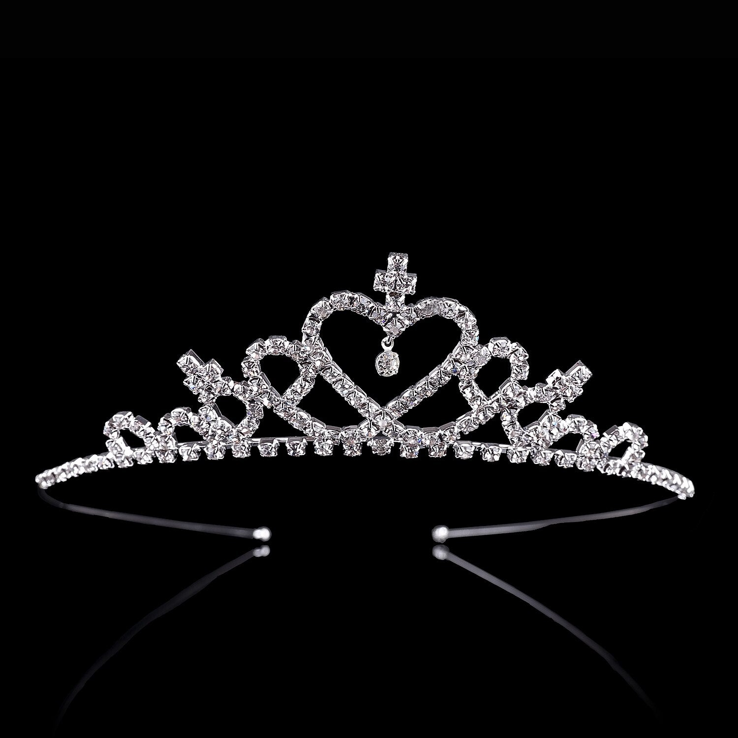 Elegant floral crystal rhinestone crown tiara.