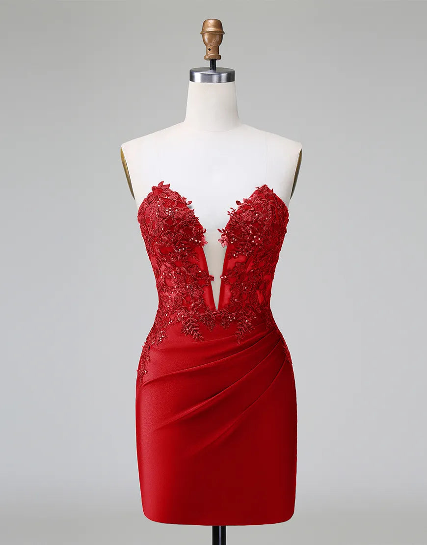 Glitter Tight Beaded Appliques Homecoming Dress