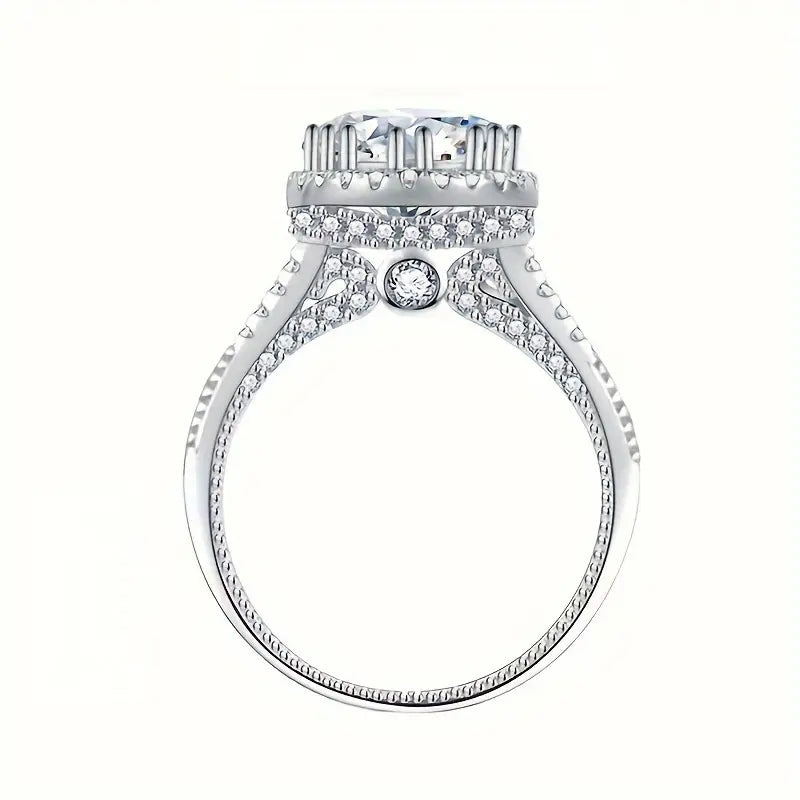 Sparkling Moissanite ring from another angle.