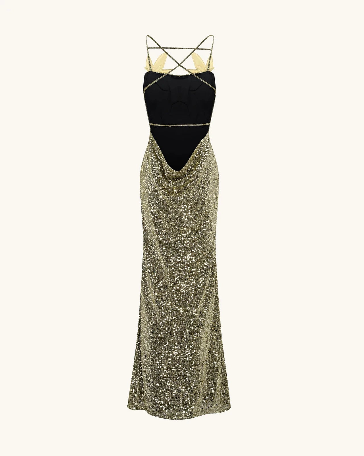 Glamorous Sheath Sweetheart Sleeveless Sequin Floral Gold Floor-Length Prom Gown