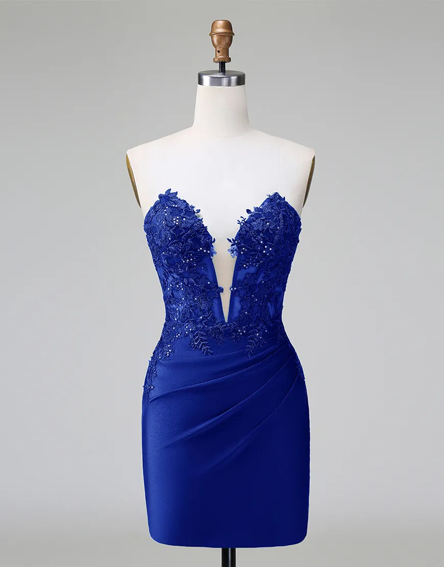 Model in a royal blue glittering maxi dress, ideal for formal occasions.