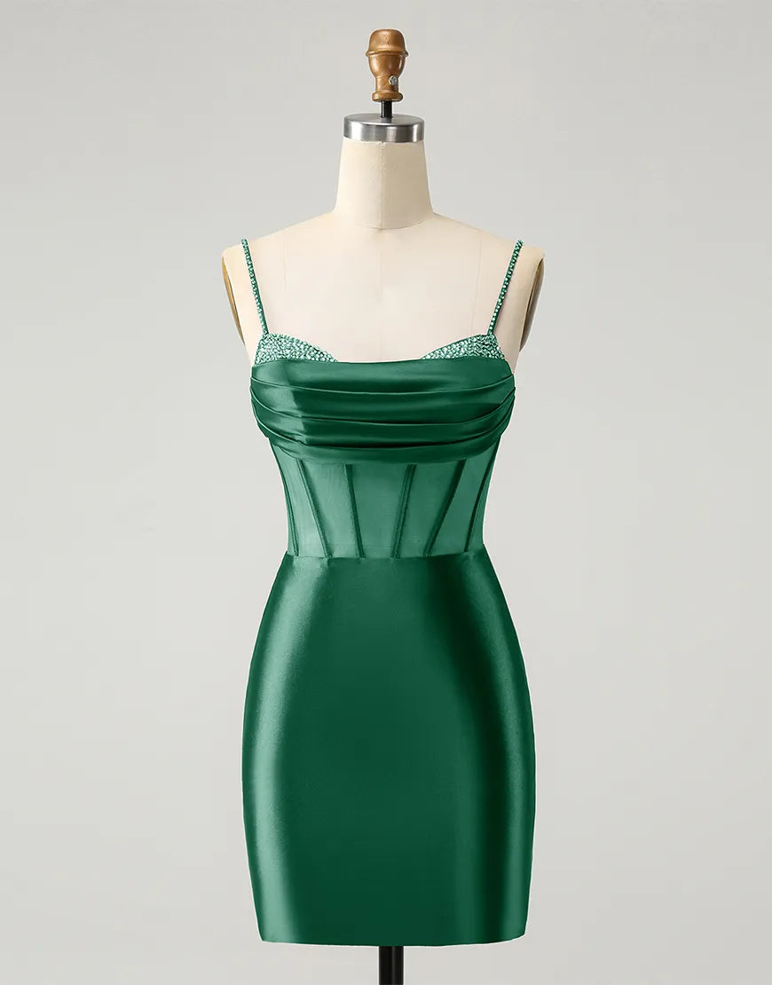 Front view of the glitter beaded formal maxi dress.