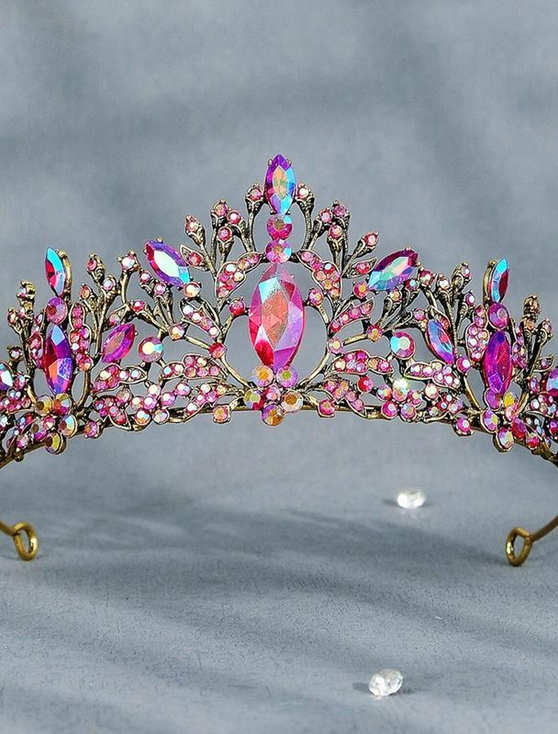 Golden crystal princess tiara crown.