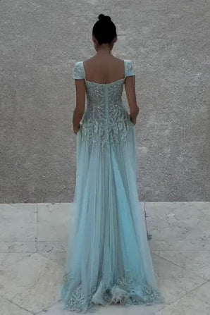 V Neck Tulle Beaded Prom Dress Classy Evening Dress Birthday Gown BL Dress V Neck Tulle Beaded Prom Dress Classy Evening Dress Birthday Gown BL Dress