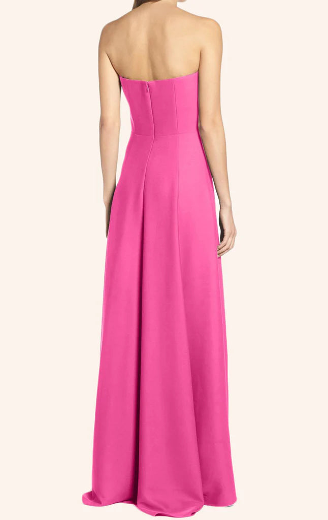 Trägerloses High Low Satin Ballkleid Abendkleid