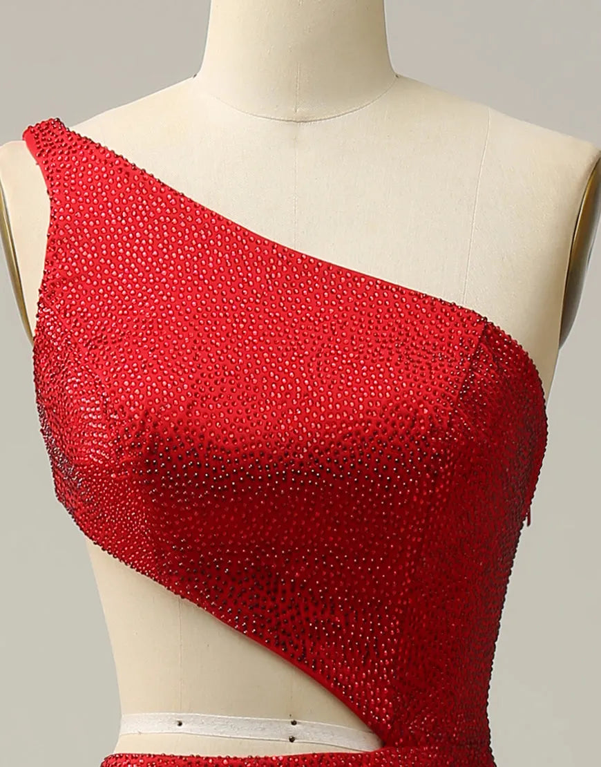 Mermaid One Shoulder Long Prom Dress With Split