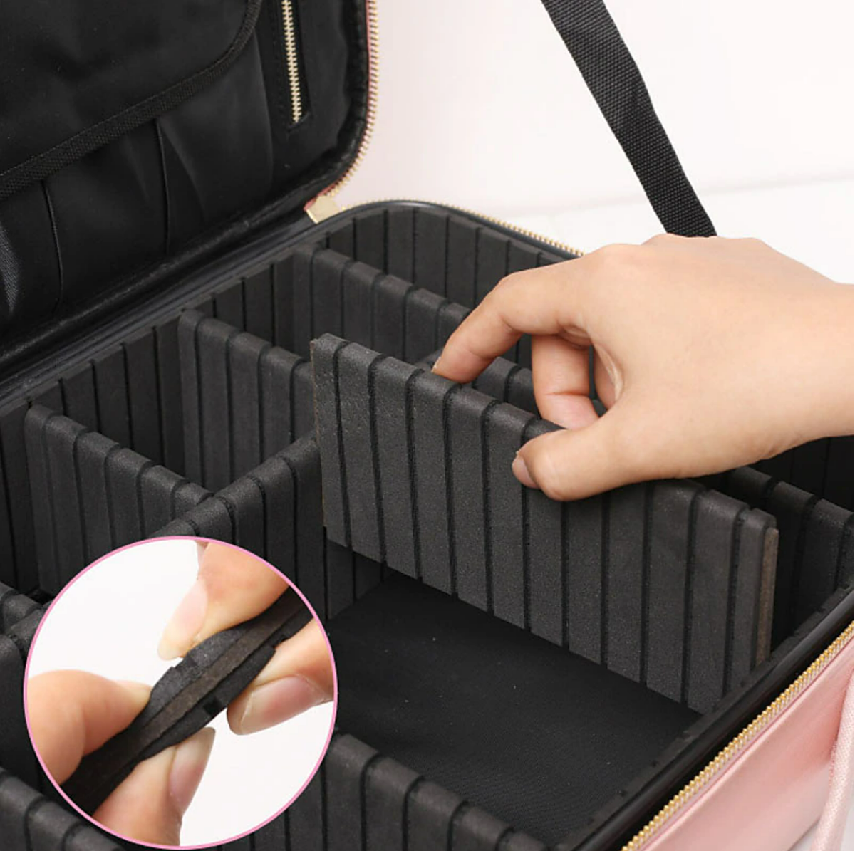Versatile makeup and toiletry storage bag.