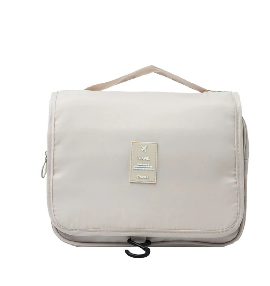Waterproof makeup pouch with zipper closure.