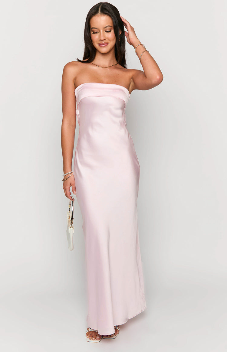 Minimalist Sheath Strapless Sleeveless Cutout Back Floor Length Prom Dress