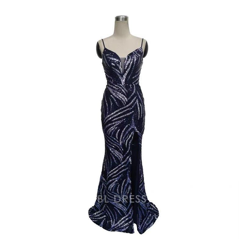 Mermaid Spaghetti Straps formal dresses Bridesmaid Dresses evening gown Prom Dress