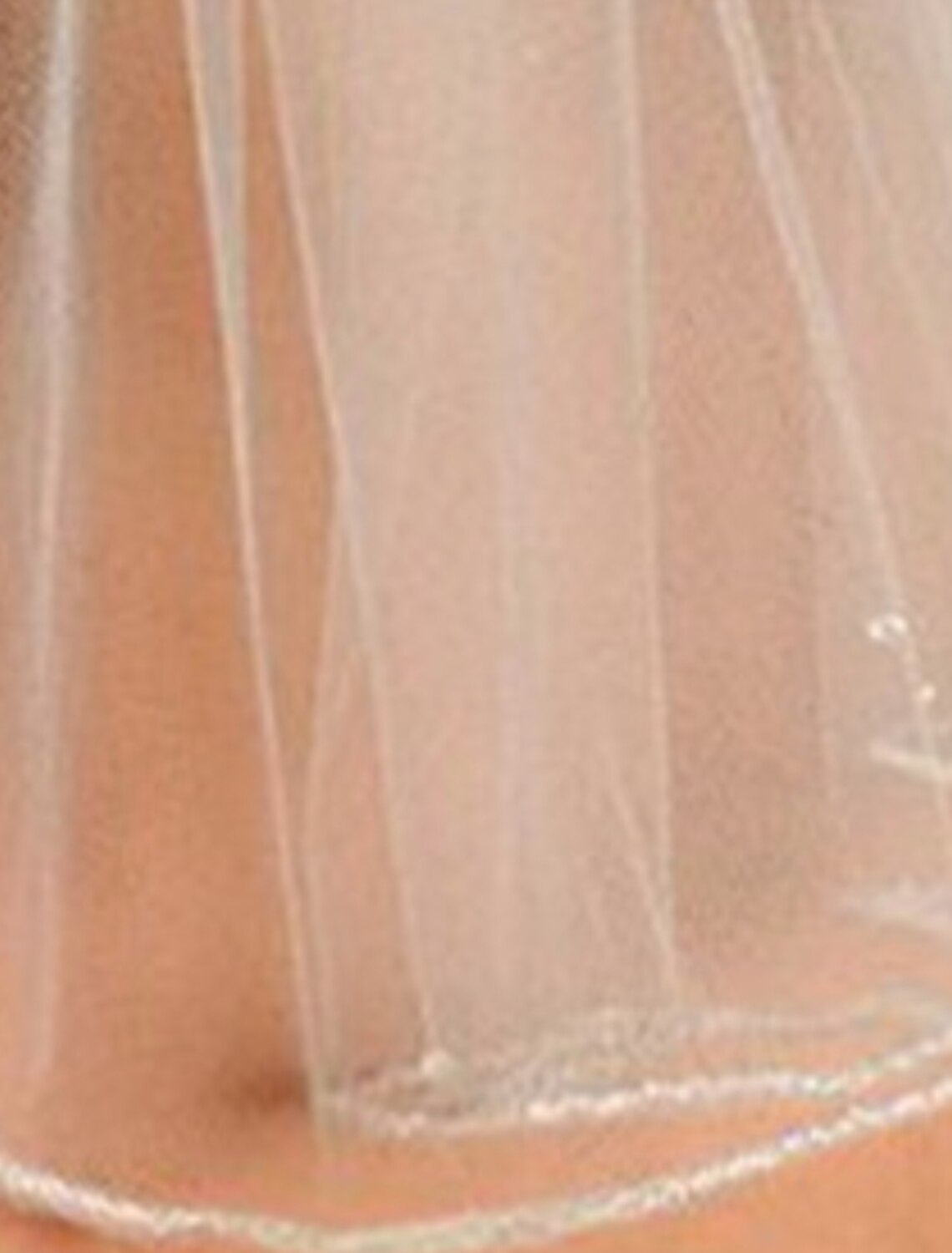 Detail of the lace edge on a 60cm wedding veil.