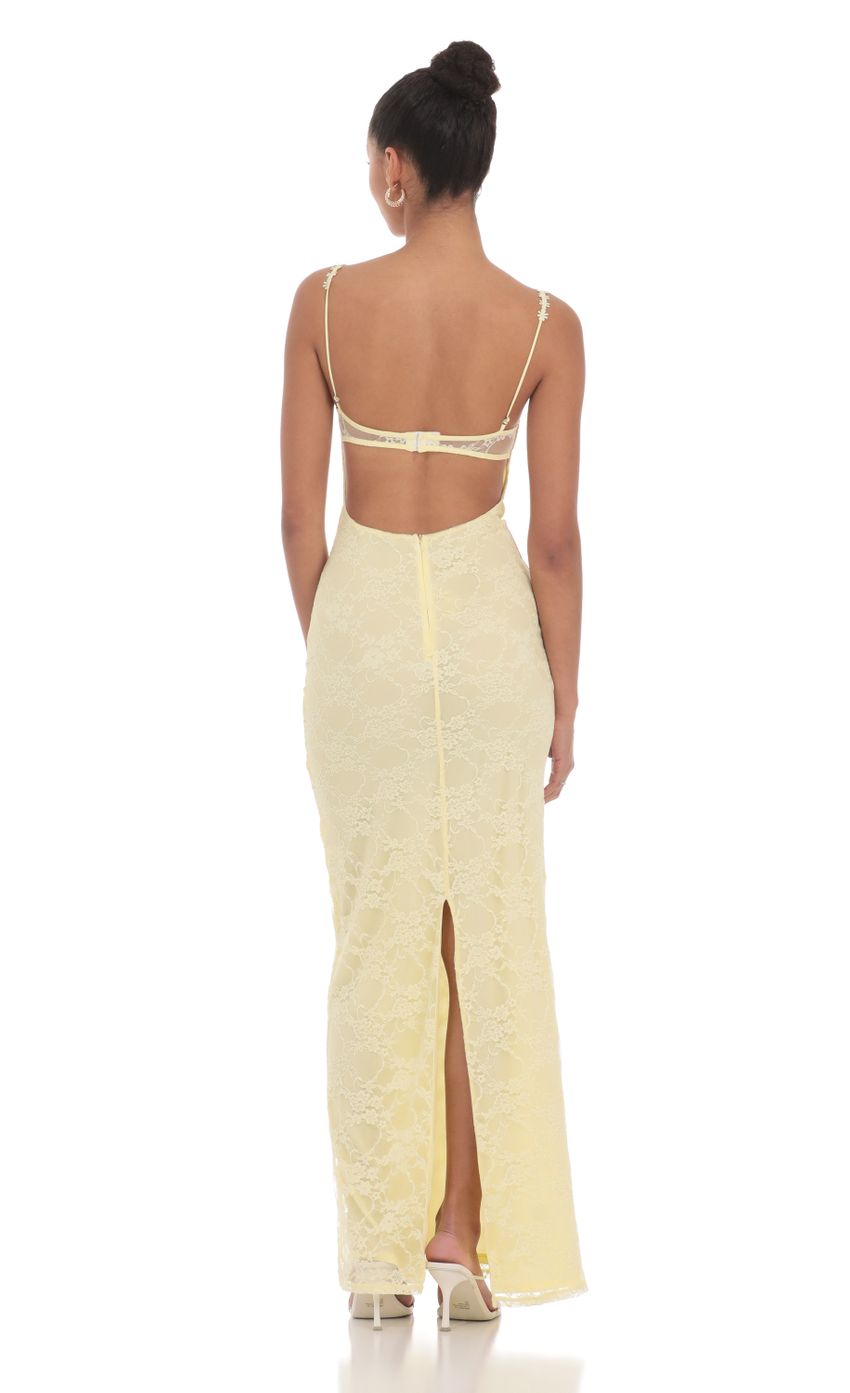 Pale Yellow Spaghetti Strap Prom Dress With Lace Overlay Corset Bodice Formal Prom Dress