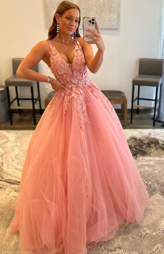 A-line Lace Long Sexy Formal Dresses Prom Dresses with Beaded