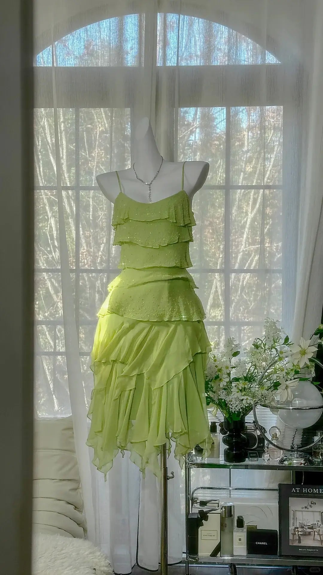 Playful A-Line Sweetheart Sleeveless Tiered Ruffle Lime Green Short Homecoming Dress