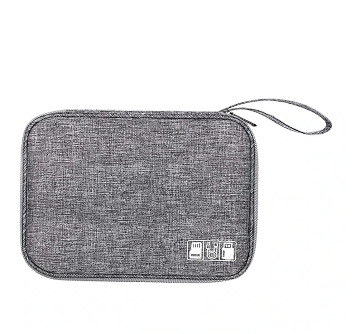 Electronic organizer bag, closed, from a different angle.