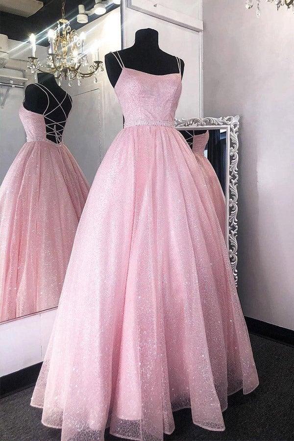 Elegant Princess Sweetheart Lace-Up Back Long Ball Gown Prom Dress.