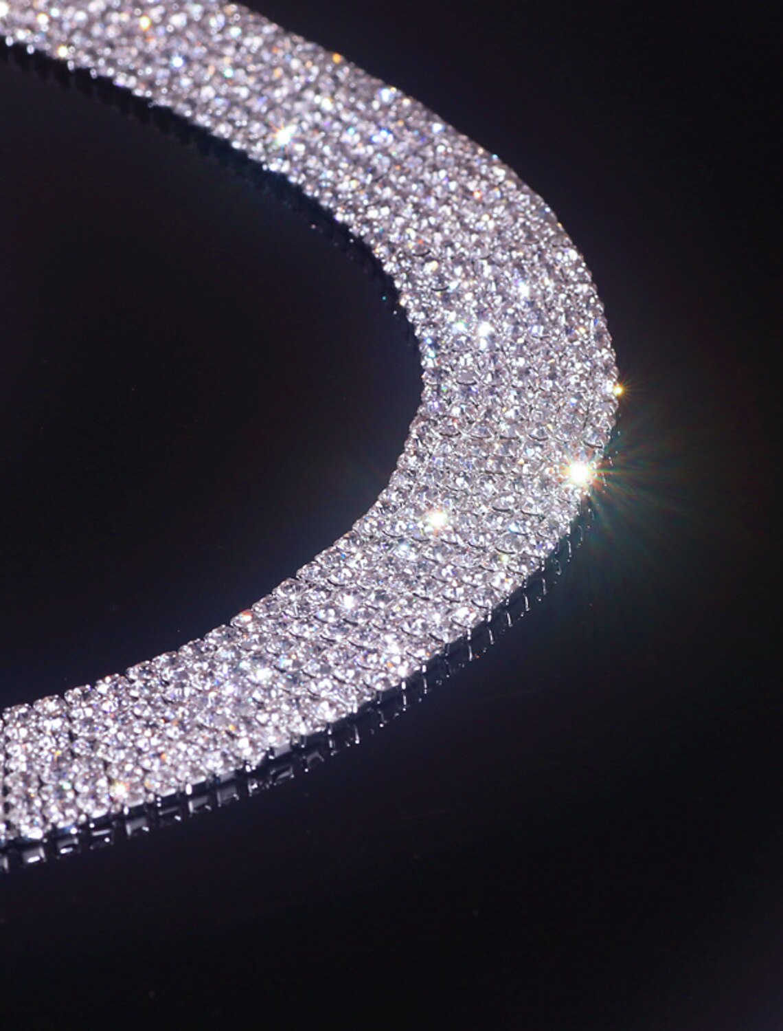 Model showcasing the rhinestone bridal jewelry set.