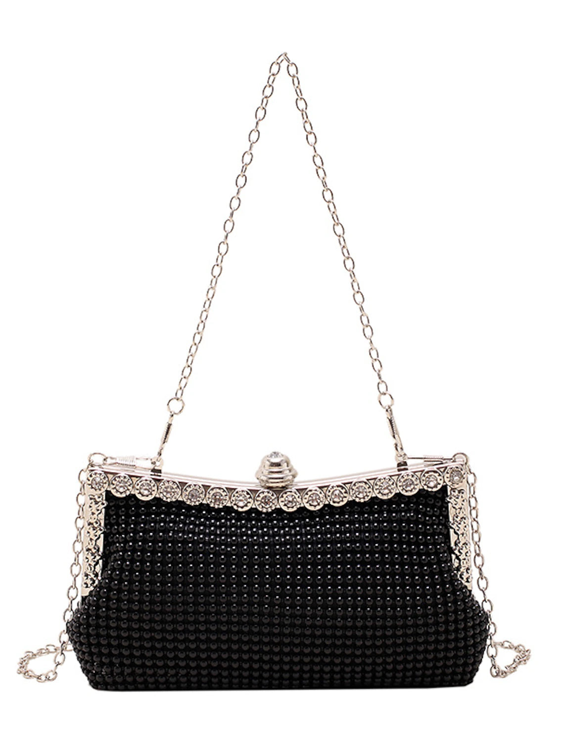 Women holding the large capacity evening clutch bag.