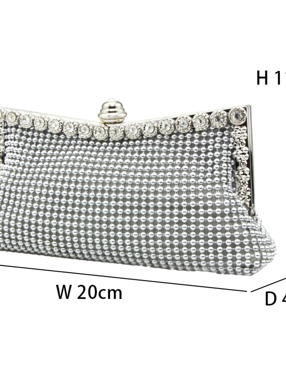 Rhinestone clutch bag styled for a party or holiday event.