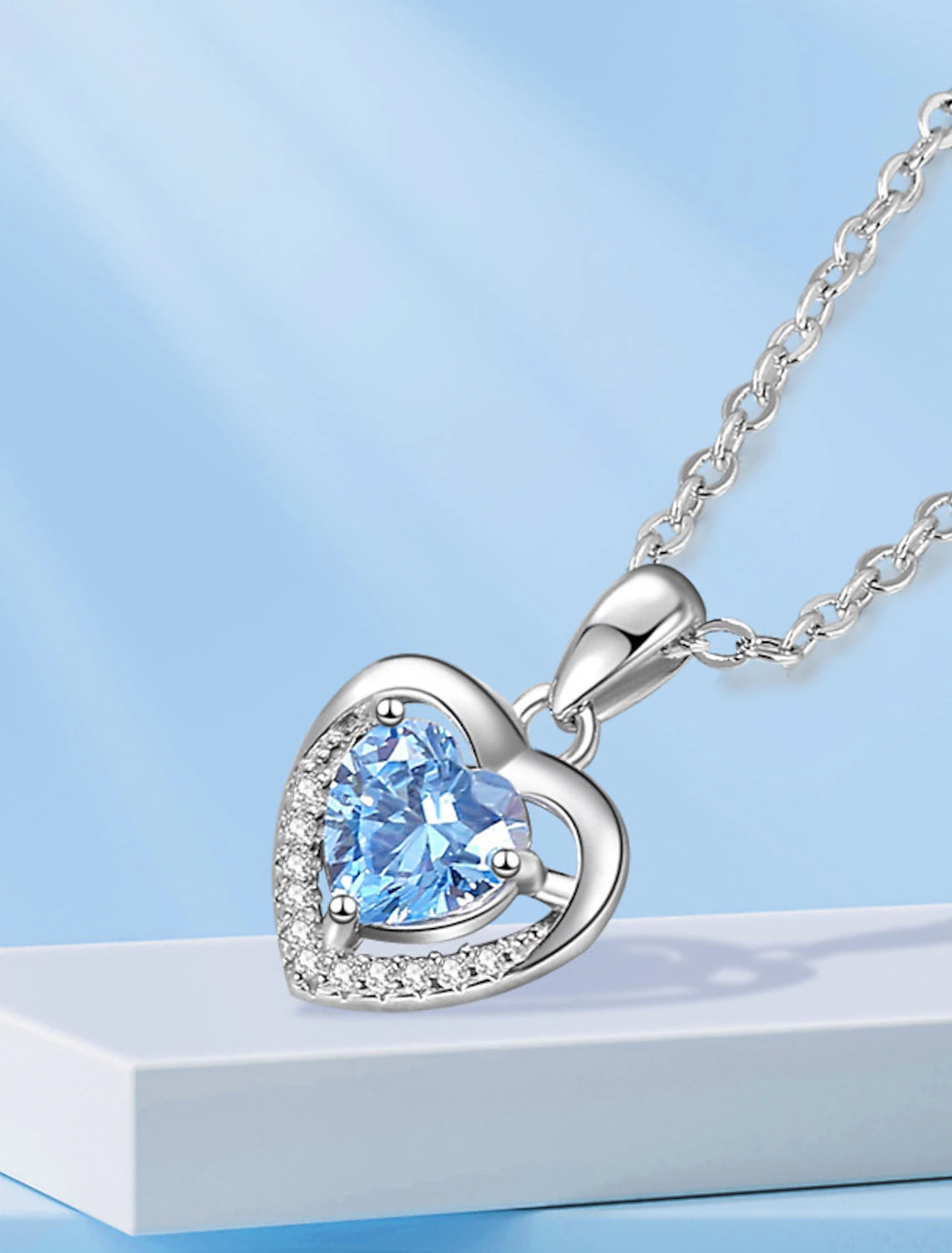 Detailed view of artistic geometrical heart pendant.