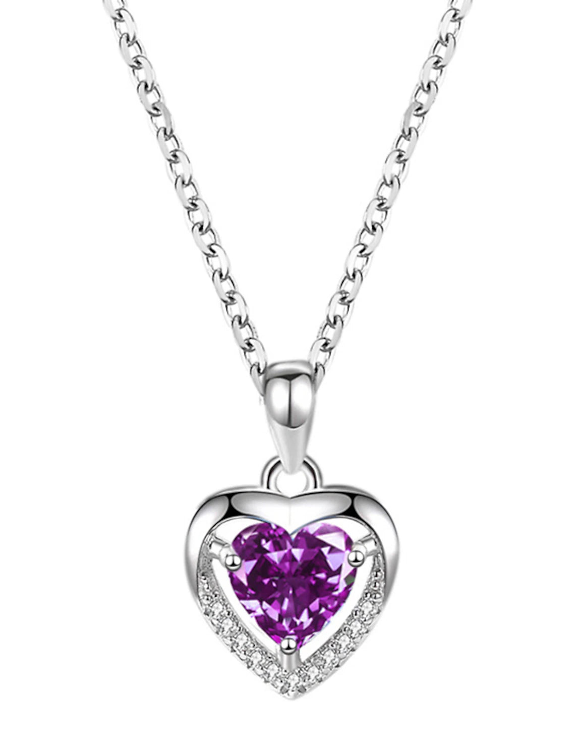 S925 sterling silver necklace with sparkling rhinestones.