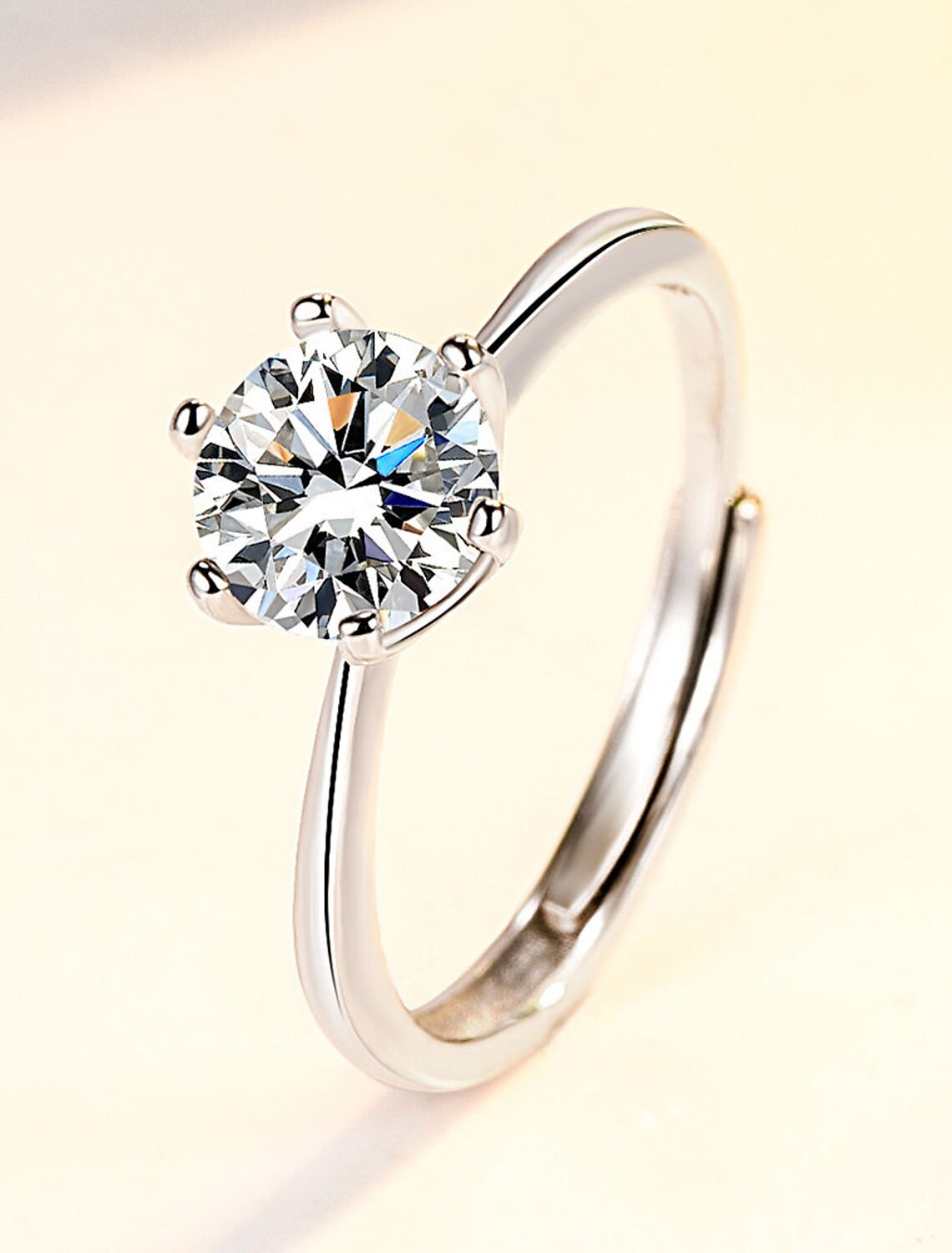 Elegant S925 sterling silver geometrical ring, top view.