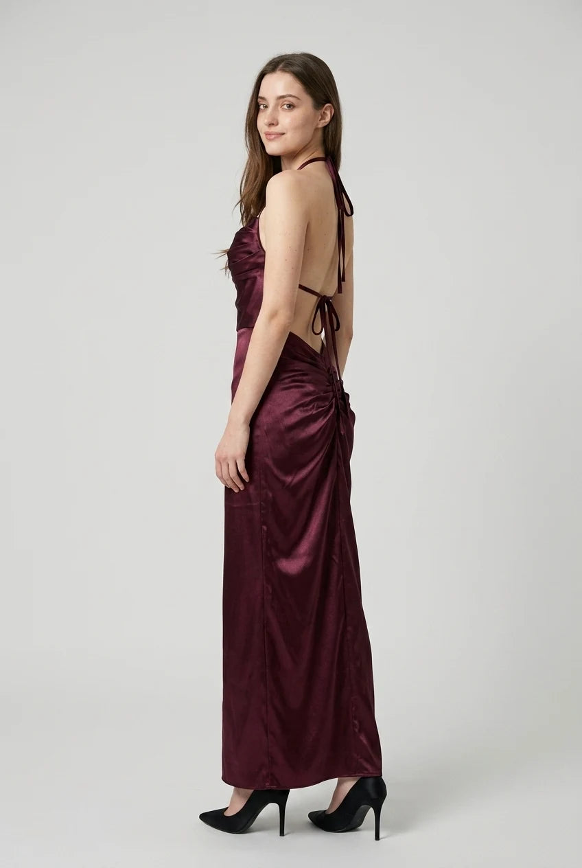 Sheath Backless Wine Red Long formal dresses Bridesmaid Dresses evening gown Prom Dress